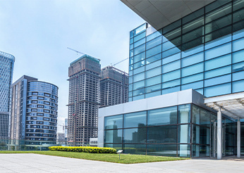 outside of business building being constructed