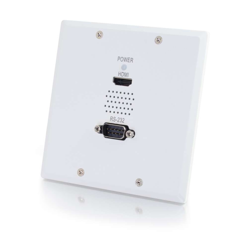 HDMI® HDBaseT and Serial RS232 over Cat5 Extender Double Gang Wall Plate Receiver