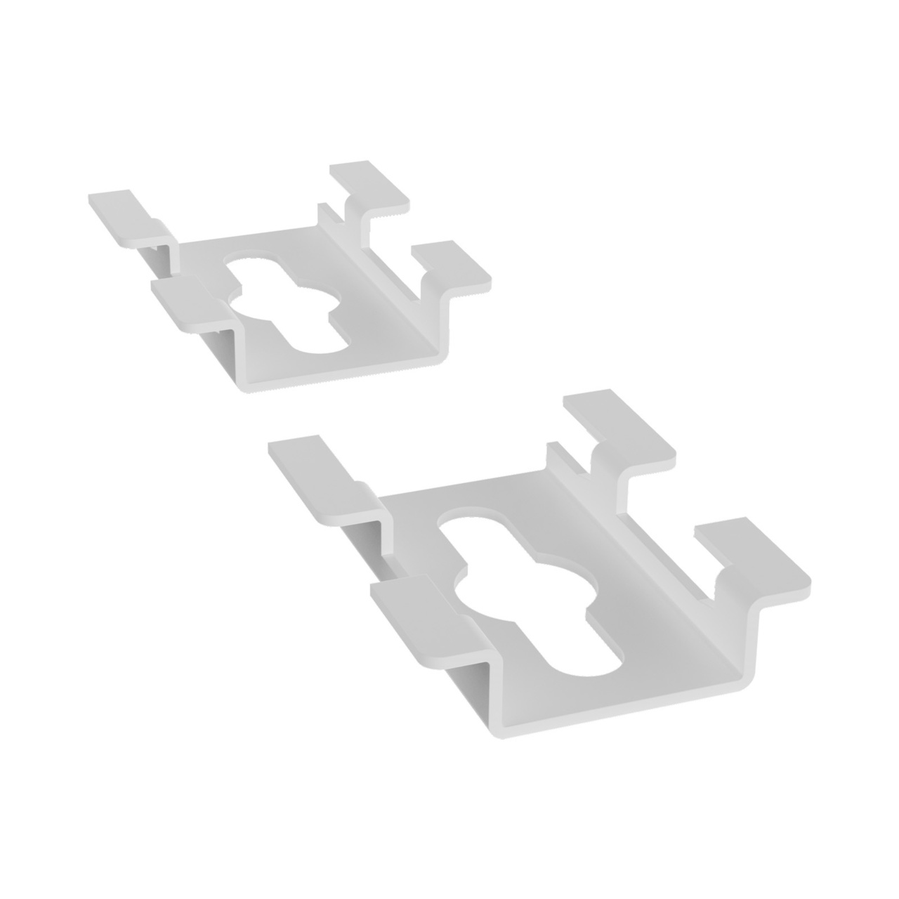 Assembled Tilted Front Right - Mighty Mo 20 PDU Mounting Brackets, Cage Mount, 1 Wide, White (MM20PDUMBVM1W-W)