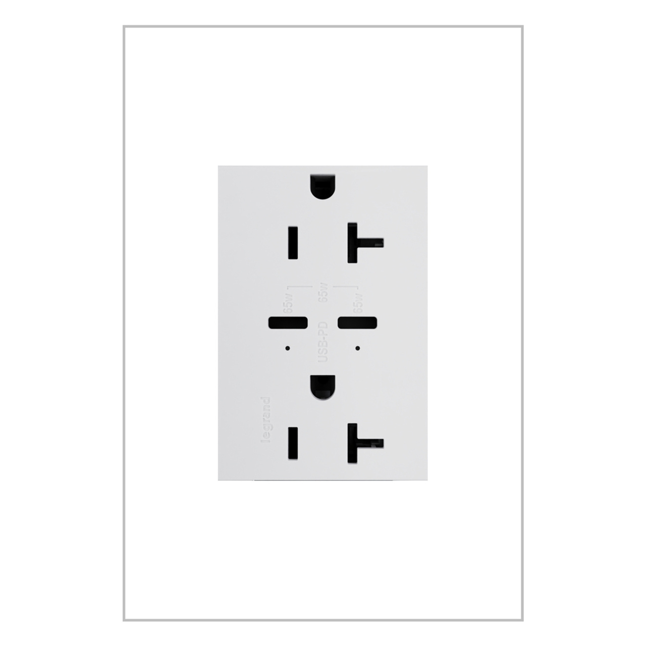 outlined version of the adorne 65w usb 20amp in white