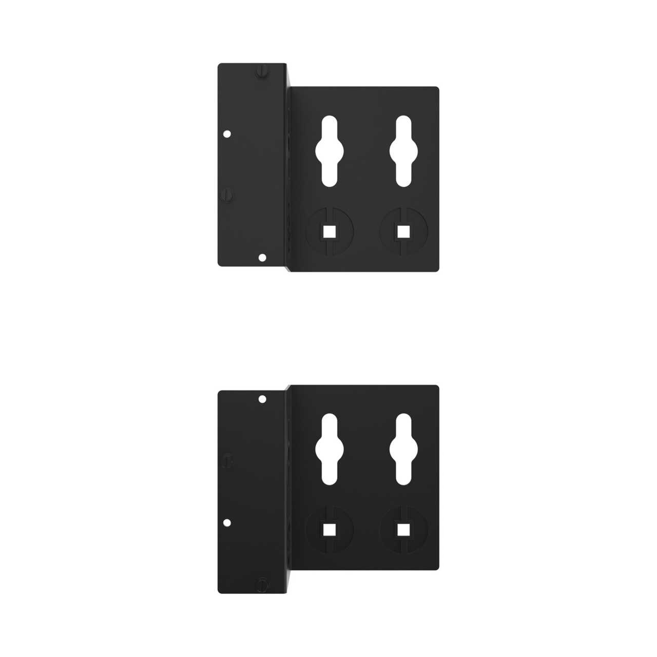 Assembled Straight Front - Mighty Mo 20 PDU Mounting Brackets, Rack Mount, 1 Deep, 2 Wide, Black (MM20PDUMB1D2W-B)