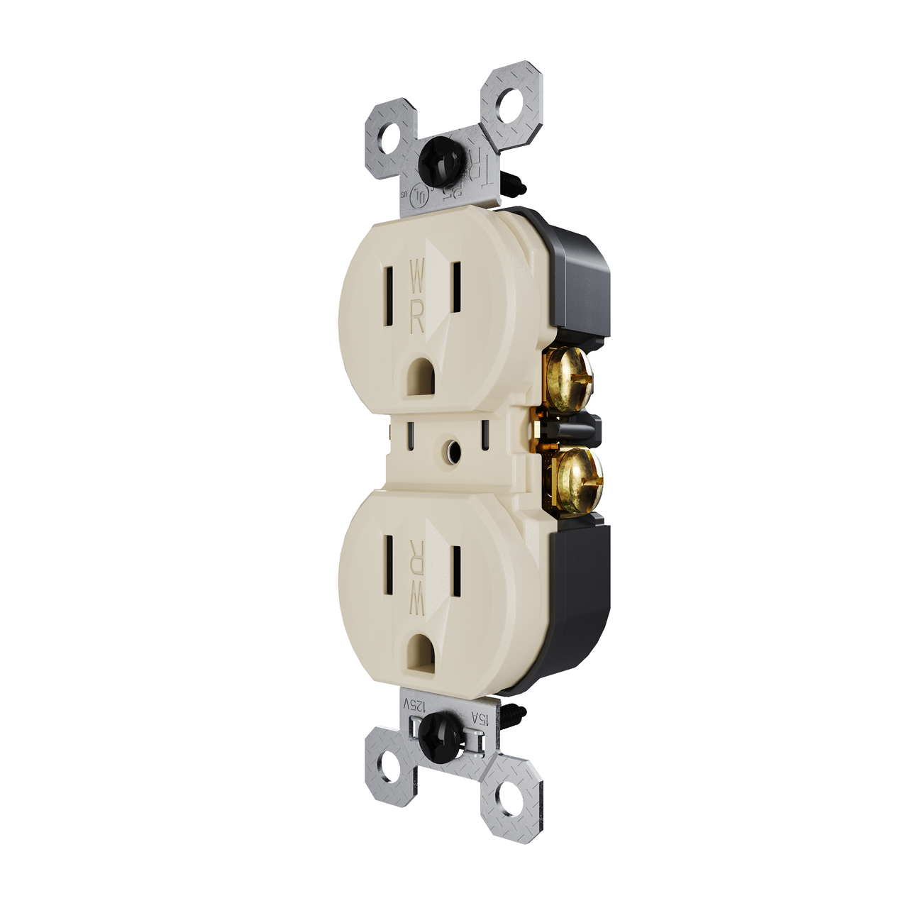 external pressure plated receptacle in Ivory