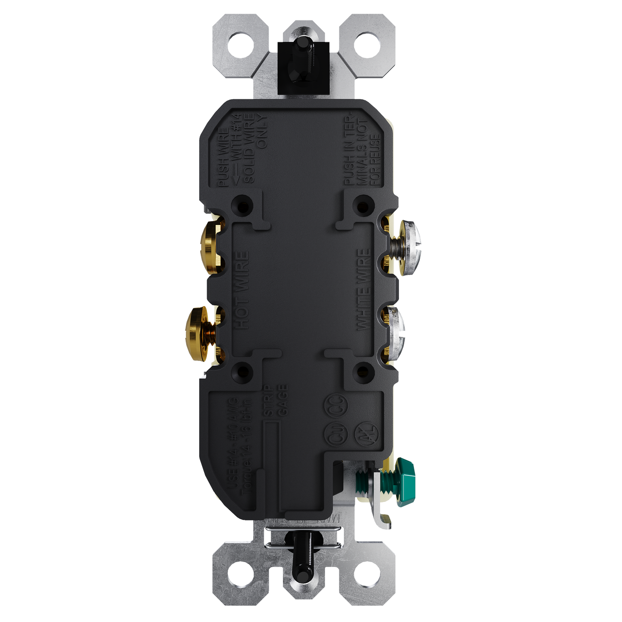 external pressure plated receptacle in light almond