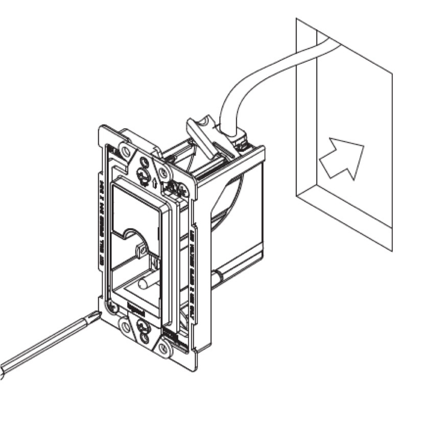 line drawing depicting bottom module being placed into the lower hole