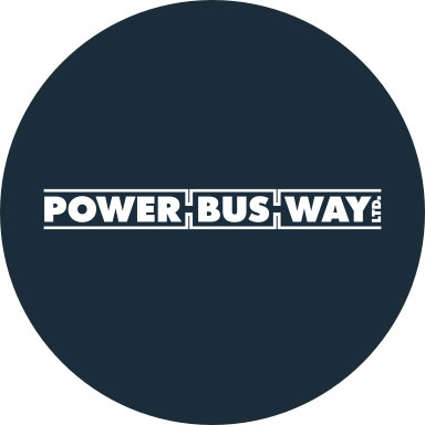 Power Bus Way logo with navy blue background
