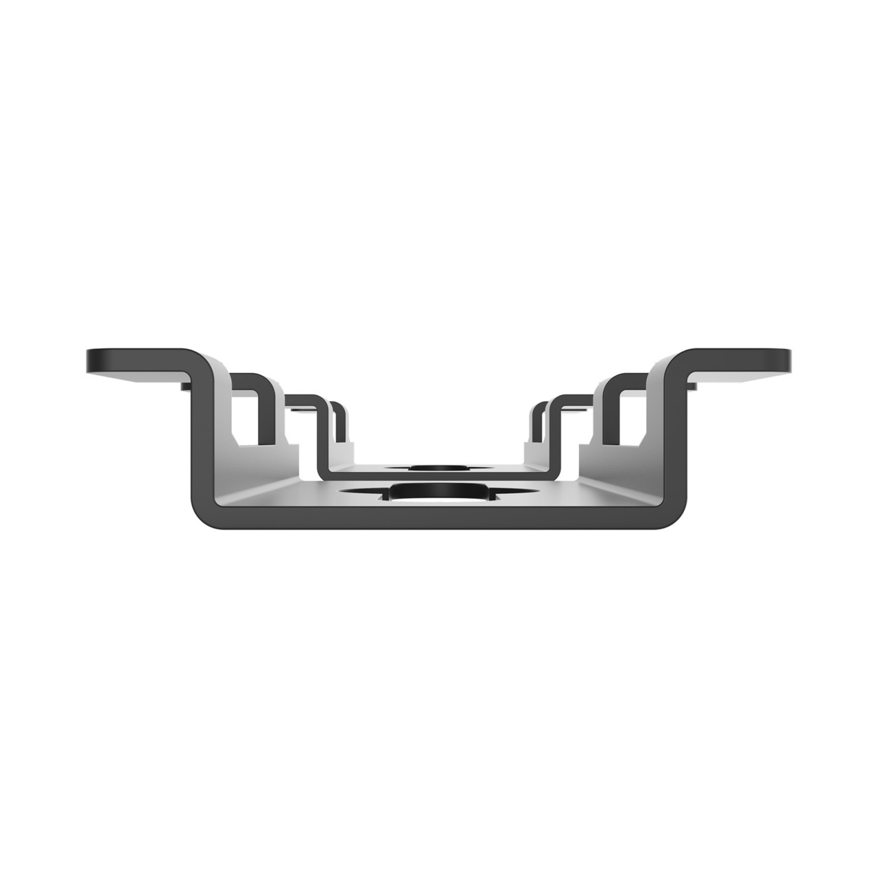 Assembled Tilted Front - Mighty Mo 20 PDU Mounting Brackets, Cage Mount, 1 Wide, Black (MM20PDUMBVM1W-B)