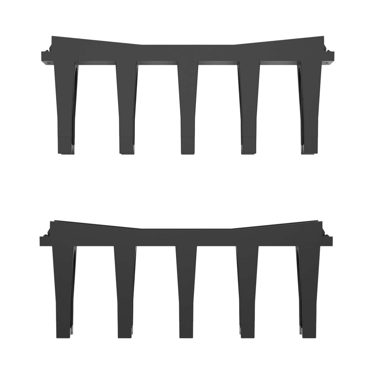 Assembled Top Straight - Mighty Mo Tool-Less Snap-In Horizontal Cable Manager - 1 RU, 19 in Wide, Black - 2 Pack (SHMT1RU2-B)