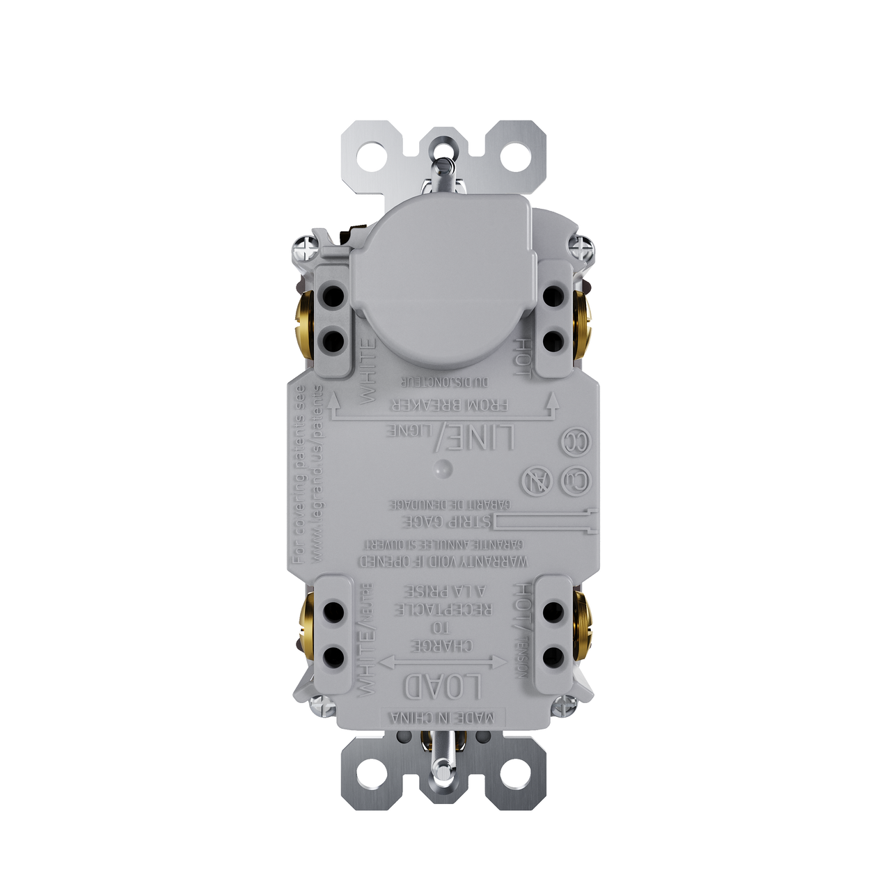radiant® Tamper-Resistant Hospital Grade Dual Function 20A Duplex Self-Test AFCI/GFCI receptacle, Brown