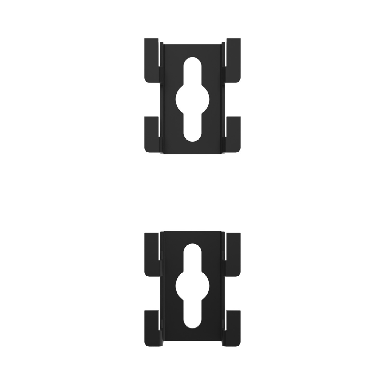 Assembled Tilted Front Left - Mighty Mo 20 PDU Mounting Brackets, Cage Mount, 1 Wide, Black (MM20PDUMBVM1W-B)