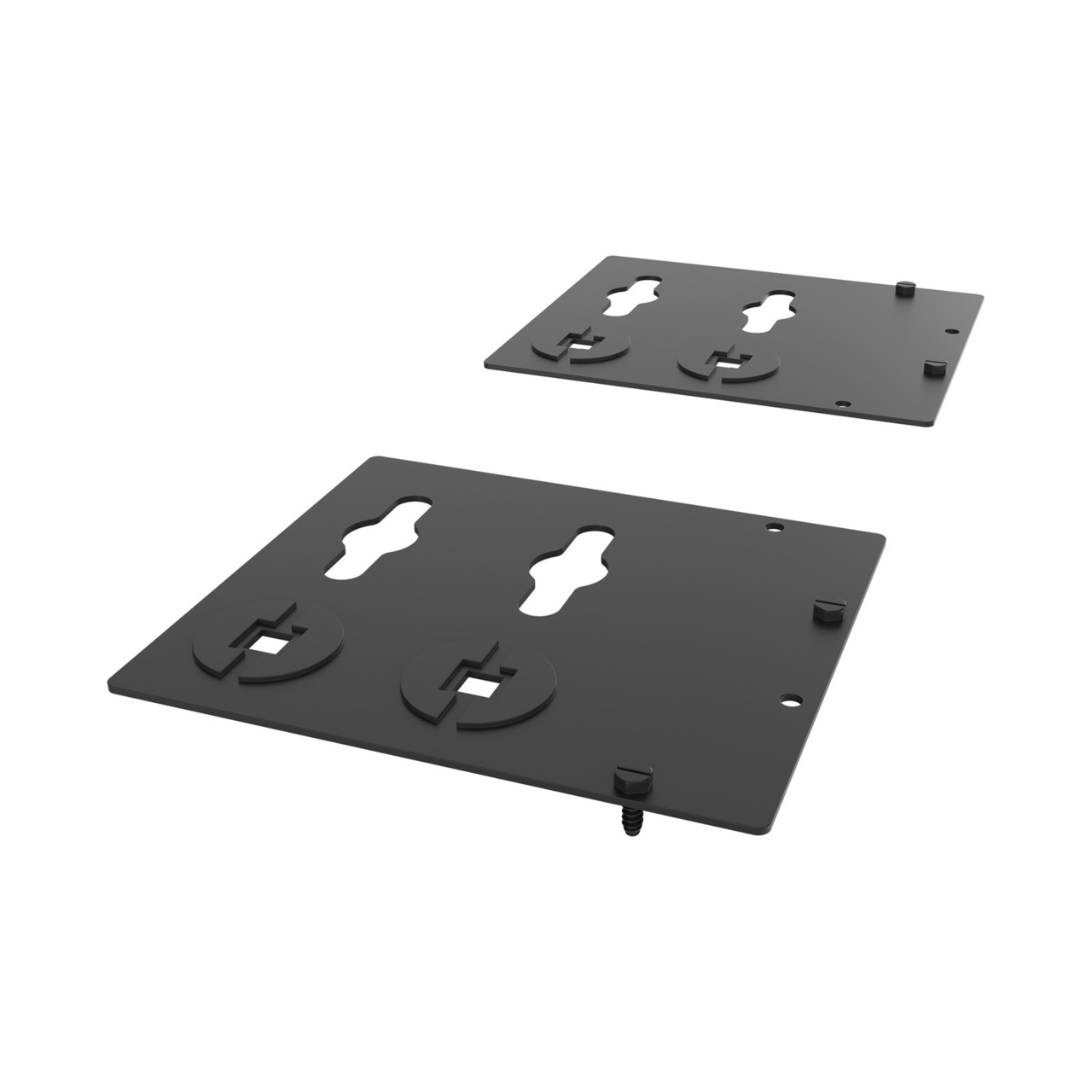 Assembled Tilted Front Left - Mighty Mo 20 PDU Mounting Brackets, Rack Mount, Flat, 2 Wide, Black (MM20PDUMBFT2W-B)