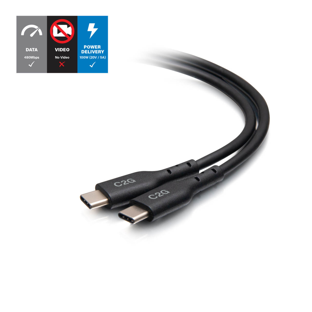 1.5ft (0.5m) USB-C® Male to USB-C Male Cable (20V 5A) - USB 2.0 (480Mbps)