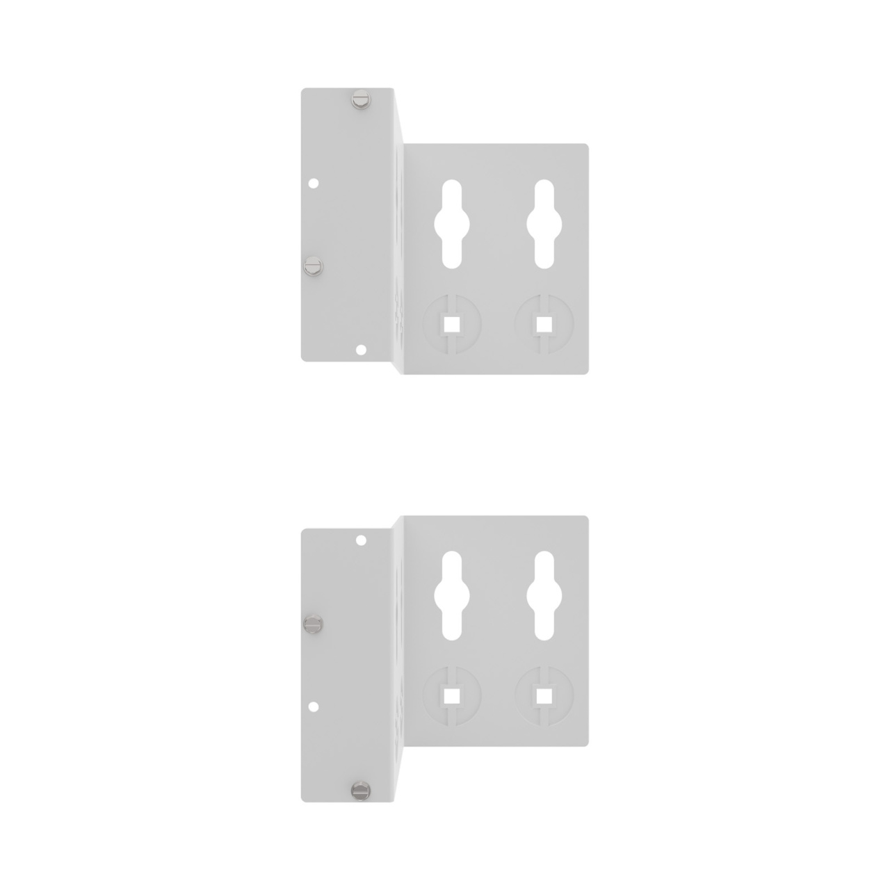 Assembled Straight Front - Mighty Mo 20 PDU Mounting Brackets, Rack Mount, 2 Deep, 2 Wide, White (MM20PDUMB2D2W-W)