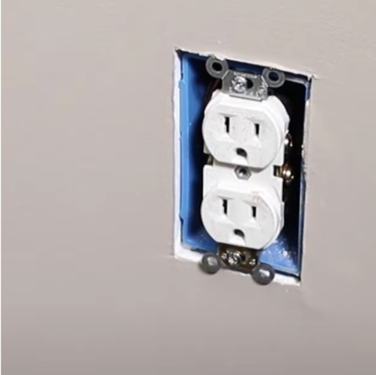 wired outlet in wall box