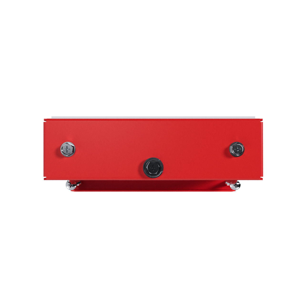 Flamestopper firestop fitting with red steel housing and adjustable mounting hardware for pipe and conduit penetrations