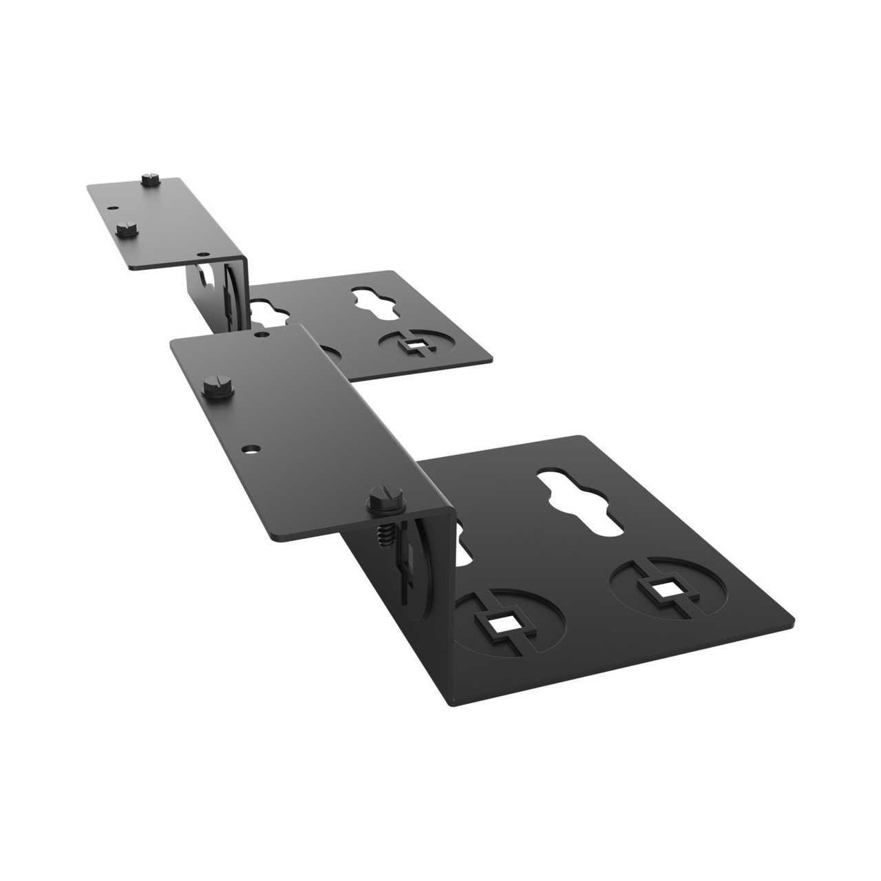 Assembled Tilted Rear Right - Mighty Mo 20 PDU Mounting Brackets, Rack Mount, 1 Deep, 2 Wide, Black (MM20PDUMB1D2W-B)