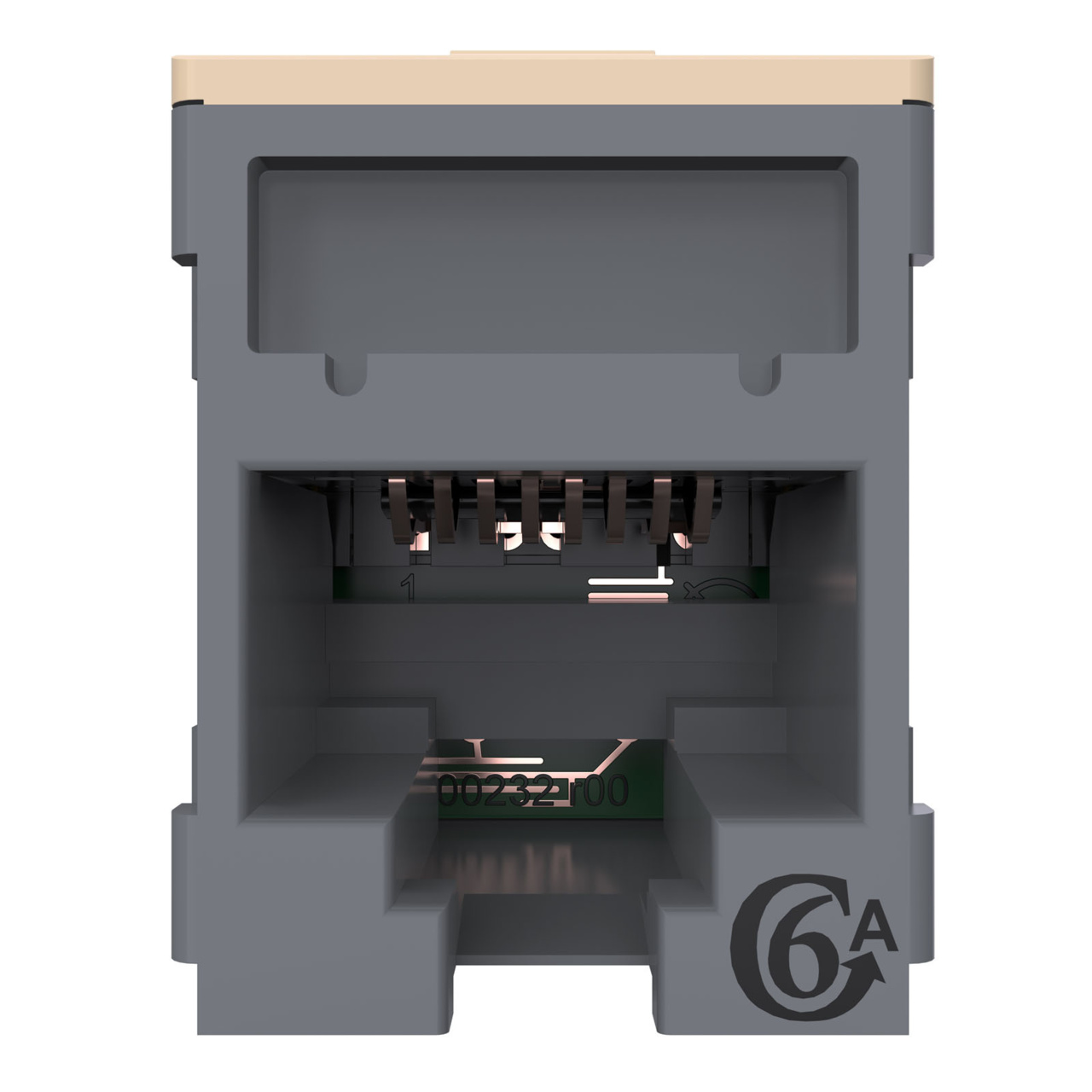 HDJSN6A-78 Dark Gray Cat6A SNAP Jack Straight Front View
