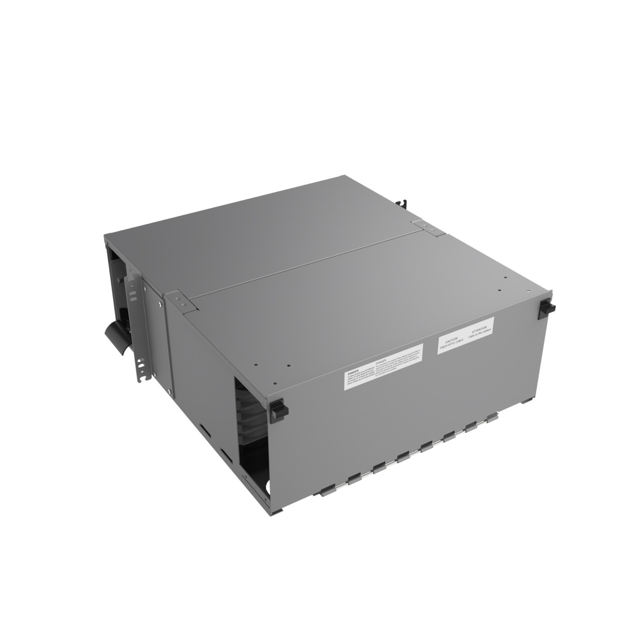 Angled Right, Rear View of 4U Q-series HD Magnesium Fiber Enclosure (EQ04U-KHL-M)