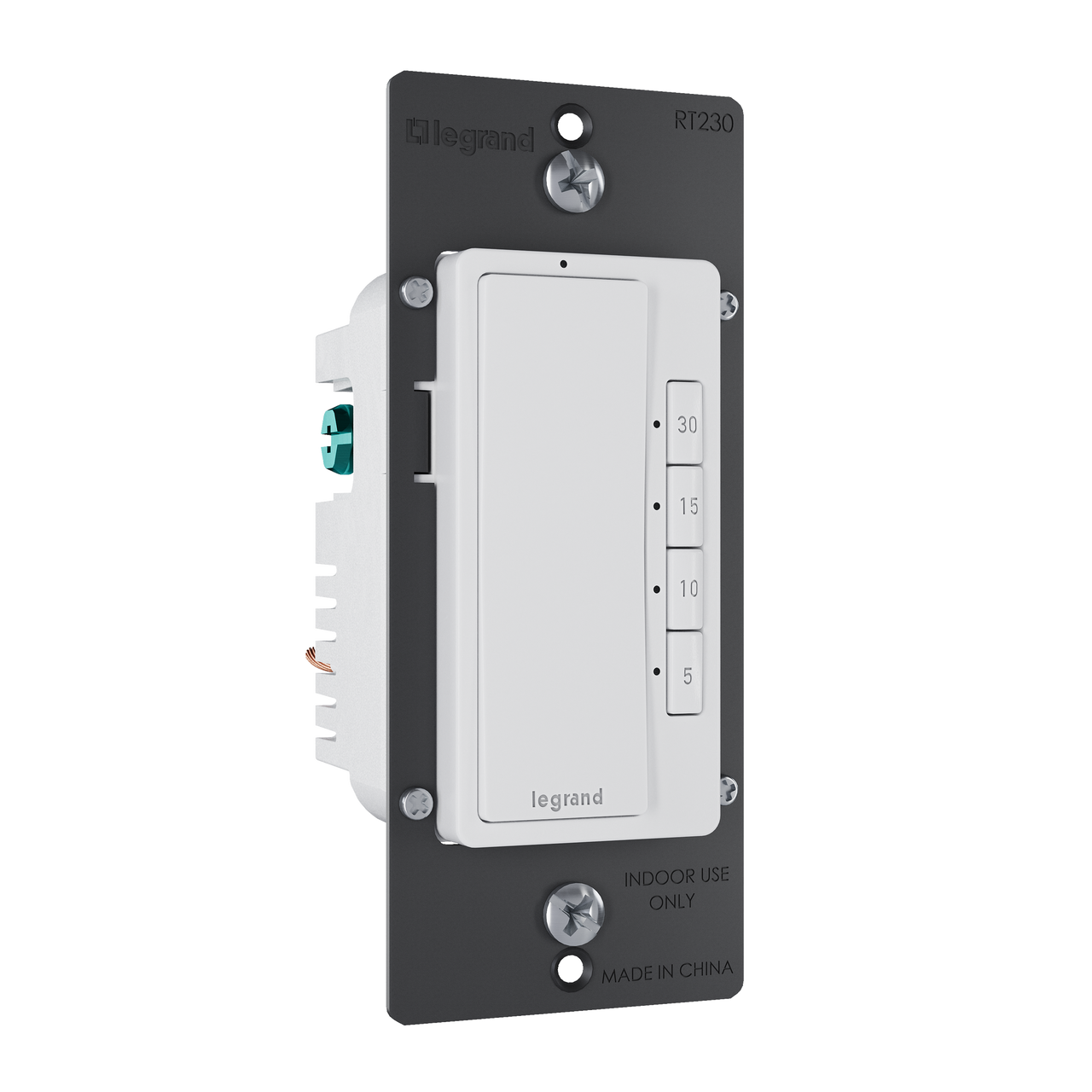 radiant 4-button countdown timer switch in white