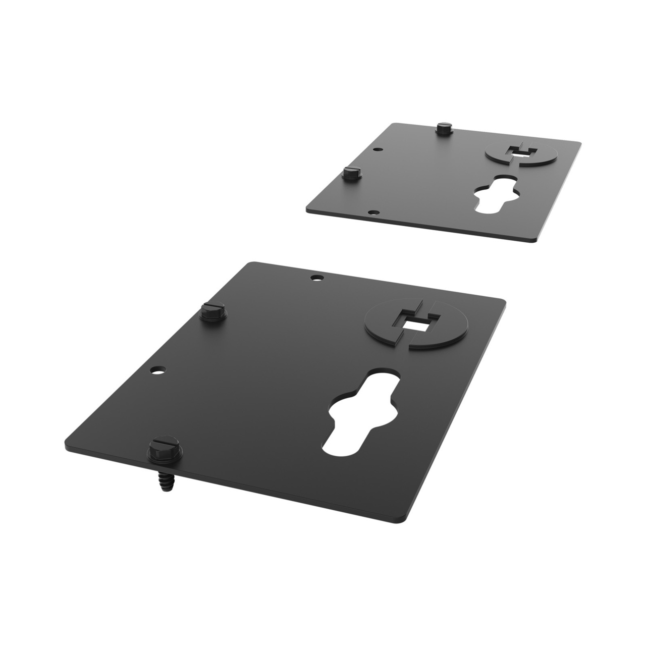 Assembled Inverted Tilted Front Left - Mighty Mo 20 PDU Mounting Brackets, Rack Mount, Flat, 1 Wide, Black (MM20PDUMBFT1W-B)