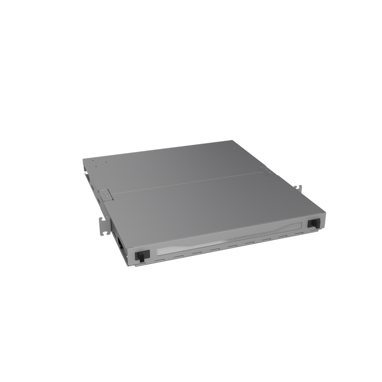 Angled Right, Front View of 1U Q-series HD Magnesium Fiber Enclosure (EQ01U-KHL-M)