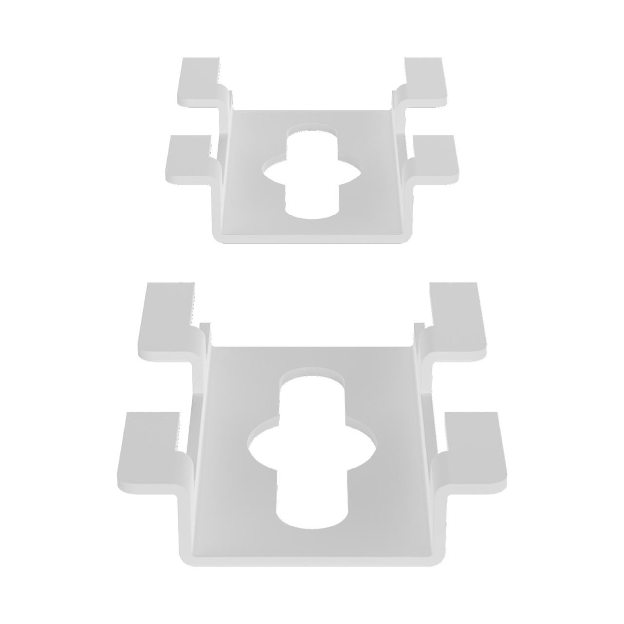 Assembled Tilted Front - Mighty Mo 20 PDU Mounting Brackets, Cage Mount, 1 Wide, White (MM20PDUMBVM1W-W)