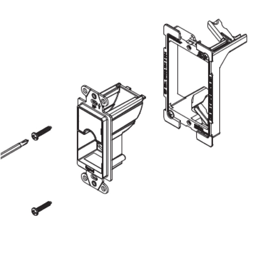 preparation of bottom module by removing the cover then inserting the module into the mounting frame