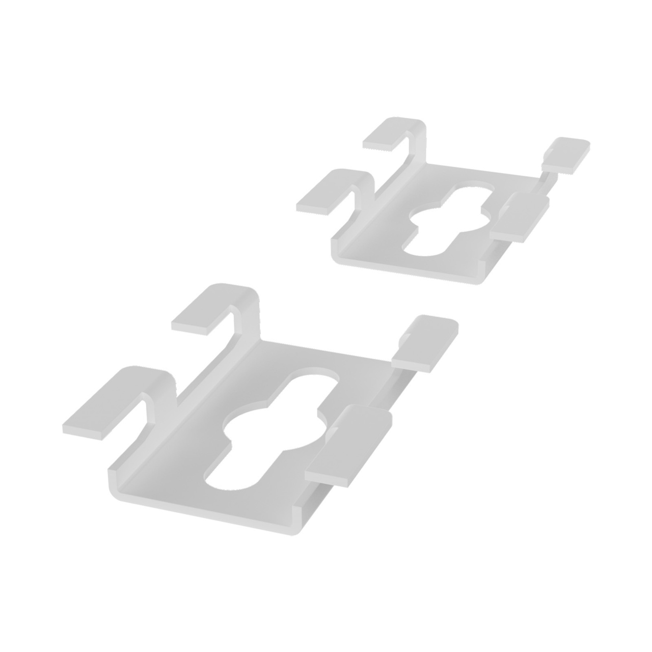 Assembled Tilted Front Left - Mighty Mo 20 PDU Mounting Brackets, Cage Mount, 1 Wide, White (MM20PDUMBVM1W-W)
