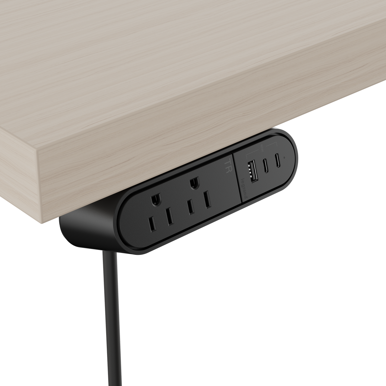Black 65W DPC Slim - Under Table Mount Screw In Installation