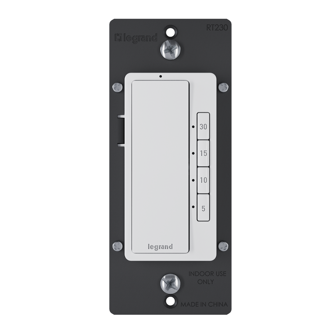 radiant 4-button countdown timer switch in white