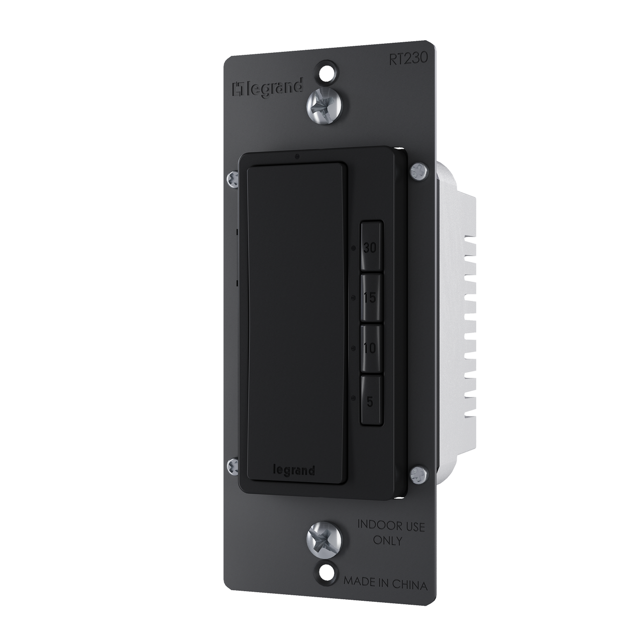 radiant 4-button countdown timer switch in black