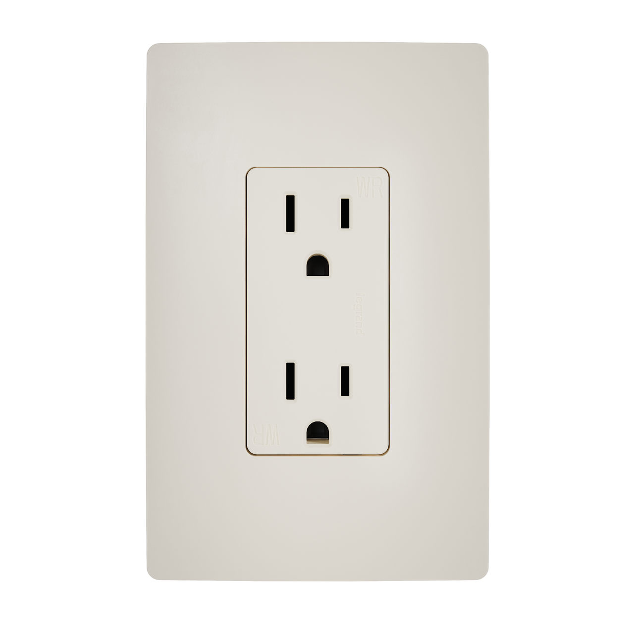 external pressure plated receptacle in light almond with wall plate