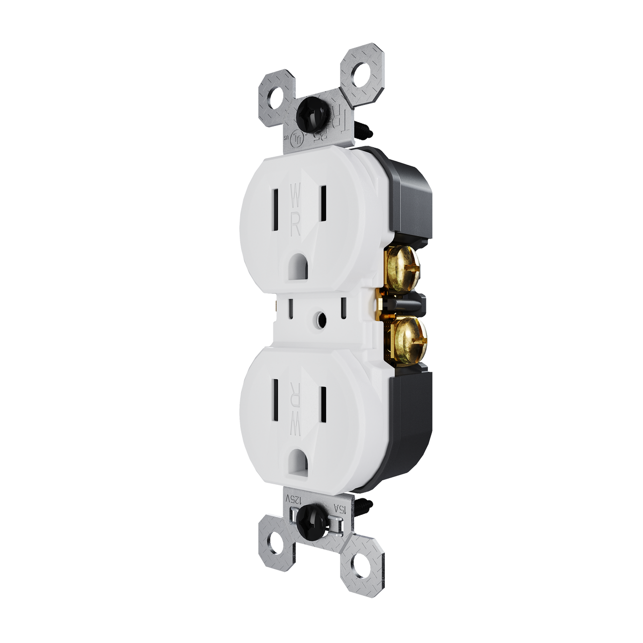 external pressure plated receptacle in white