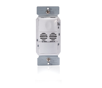 Front of Dual Tech Wall Switch Occupancy Sensor White