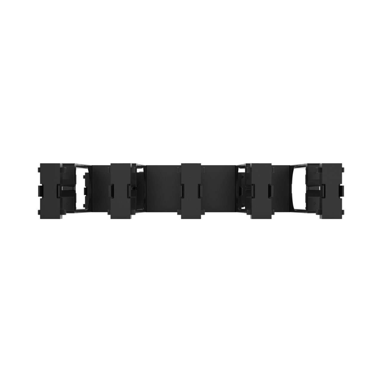 Disassembled Front Straight - Mighty Mo Tool-Less Snap-In Horizontal Cable Manager - 2 RU, 19 in Wide, Black - 2 Pack (SHMT2RU2-B)