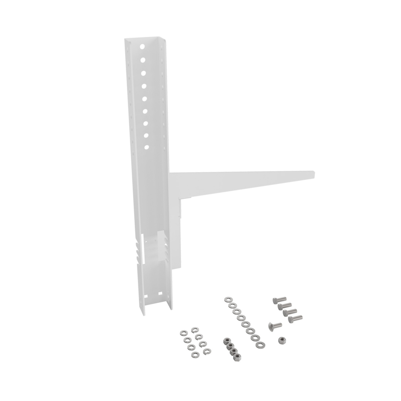 Disassembled Inside Straight Tilted Toward - Mighty Mo 20 Starline Busway Mounting Bracket, White (MM20BUSMB12-W)