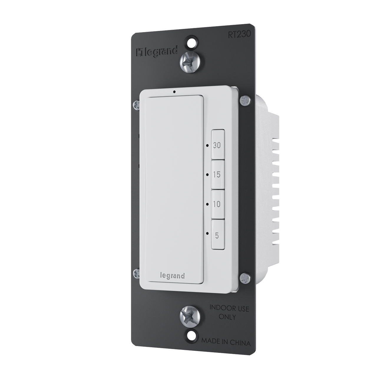 radiant 4-button countdown timer switch in white