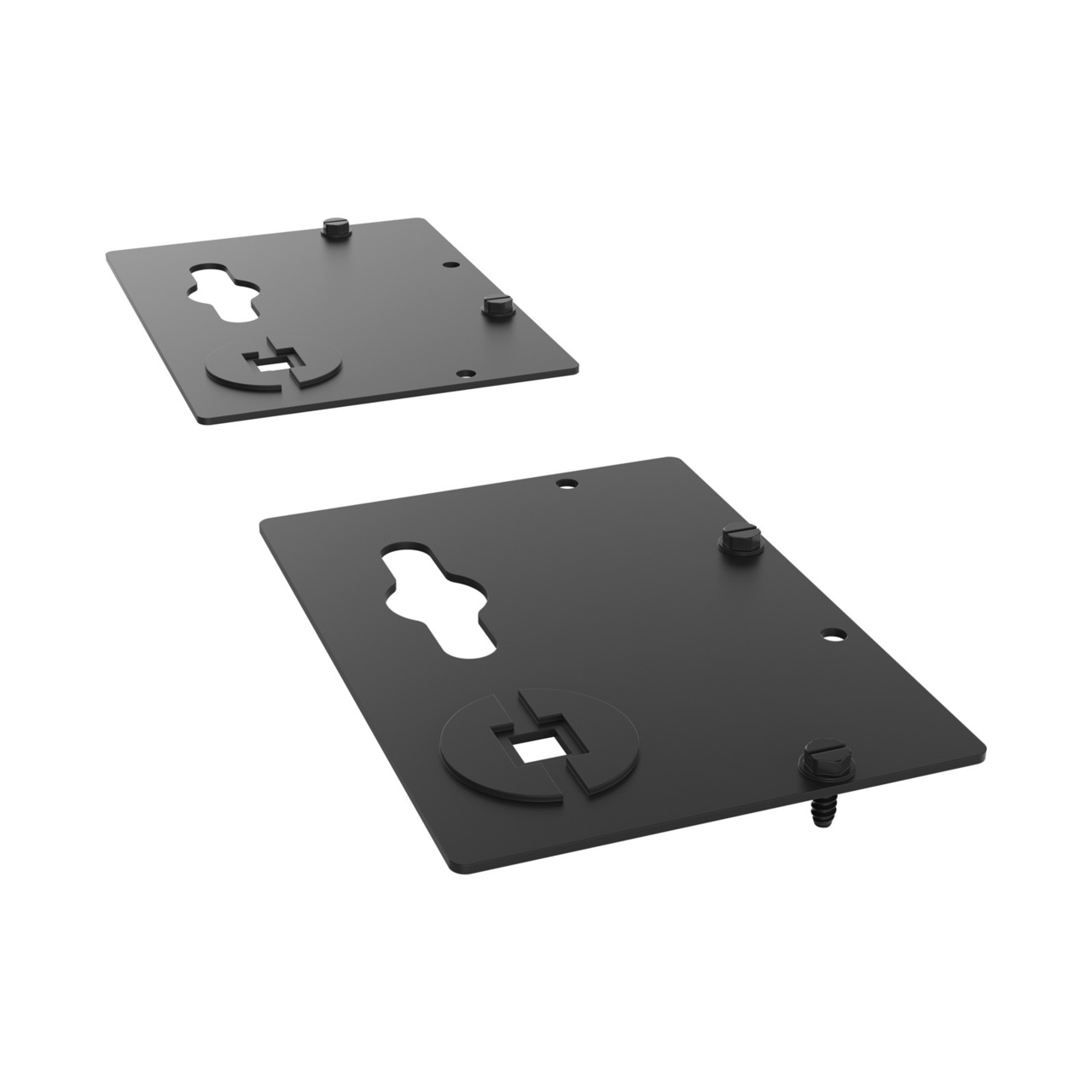 Assembled Tilted Right - Mighty Mo 20 PDU Mounting Brackets, Rack Mount, Flat, 1 Wide, Black (MM20PDUMBFT1W-B)