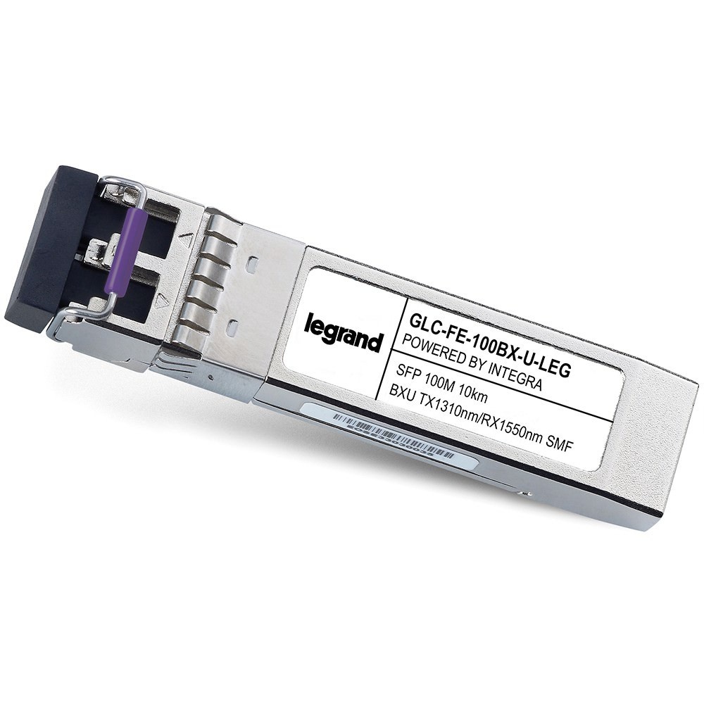 Cisco GLC-FE-100BX-U Compatible 100Base-BX SFP (mini-GBIC) Transceiver Module (Single-Mode, 1310nmTx/1550nmRx, 10km, LC)