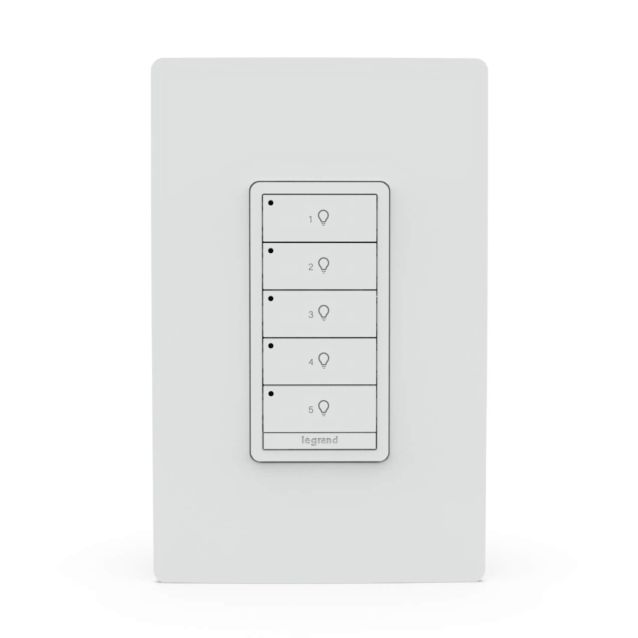 White Wattstopper PLUS 5 Button Switch