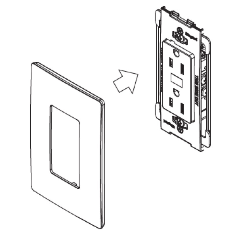 Screw on the Wall Plate Mounting Brackets for both the Upper and Bottom Modules, and then simply snap the sleek radiant® Wall Plate