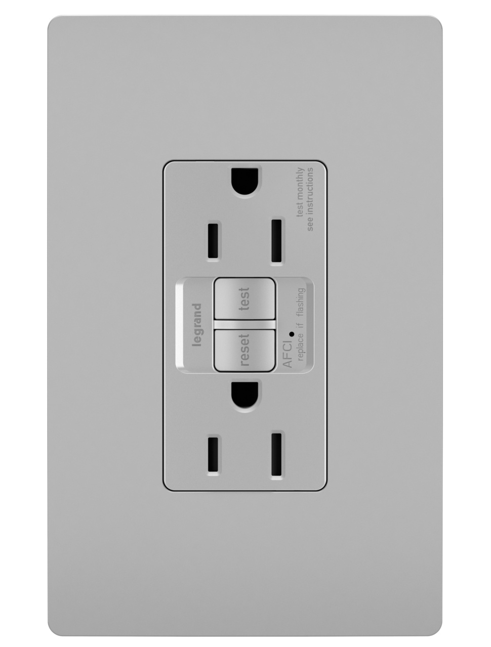 radiant® 15A Tamper-Resistant AFCI Receptacle, Gray