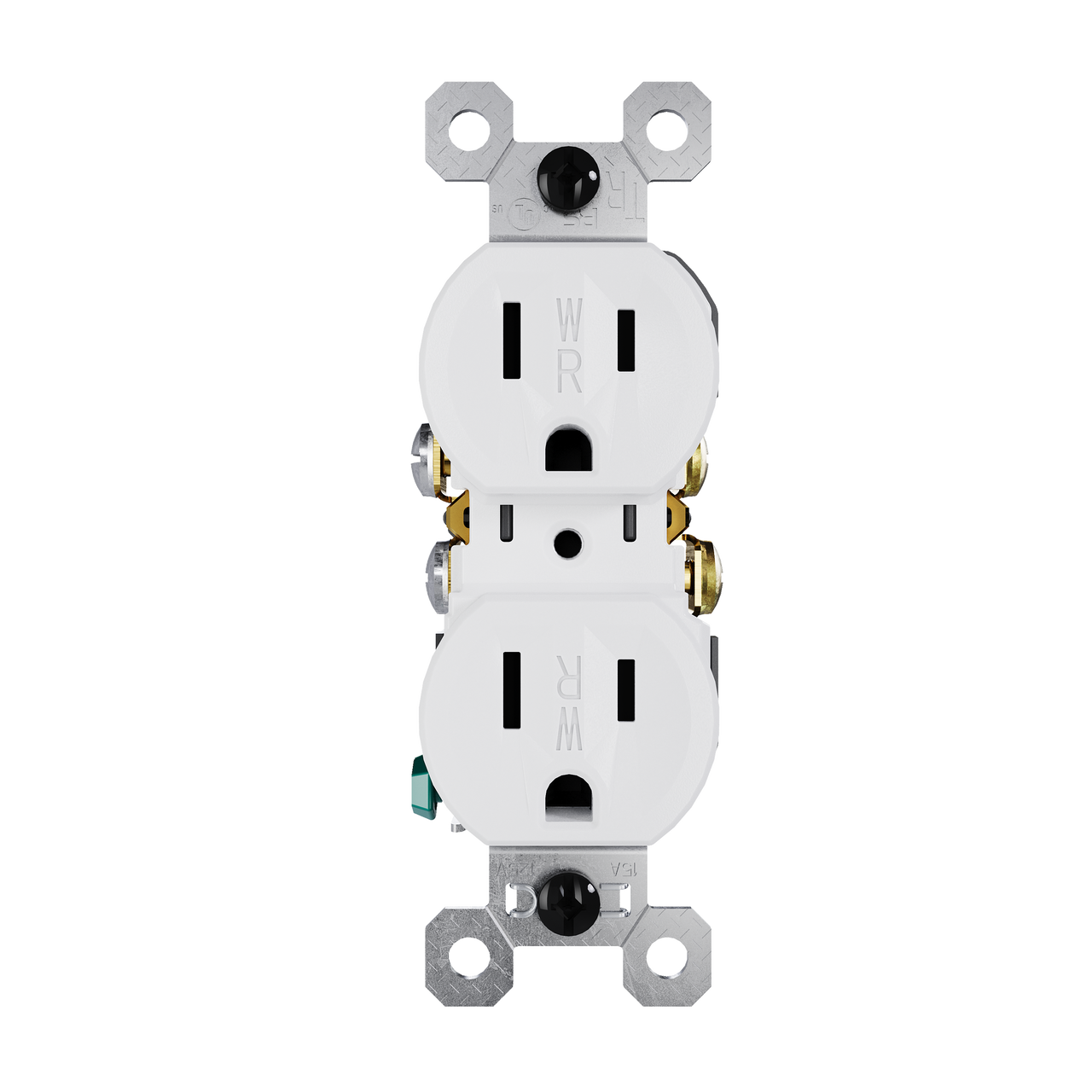 external pressure plated receptacle in white