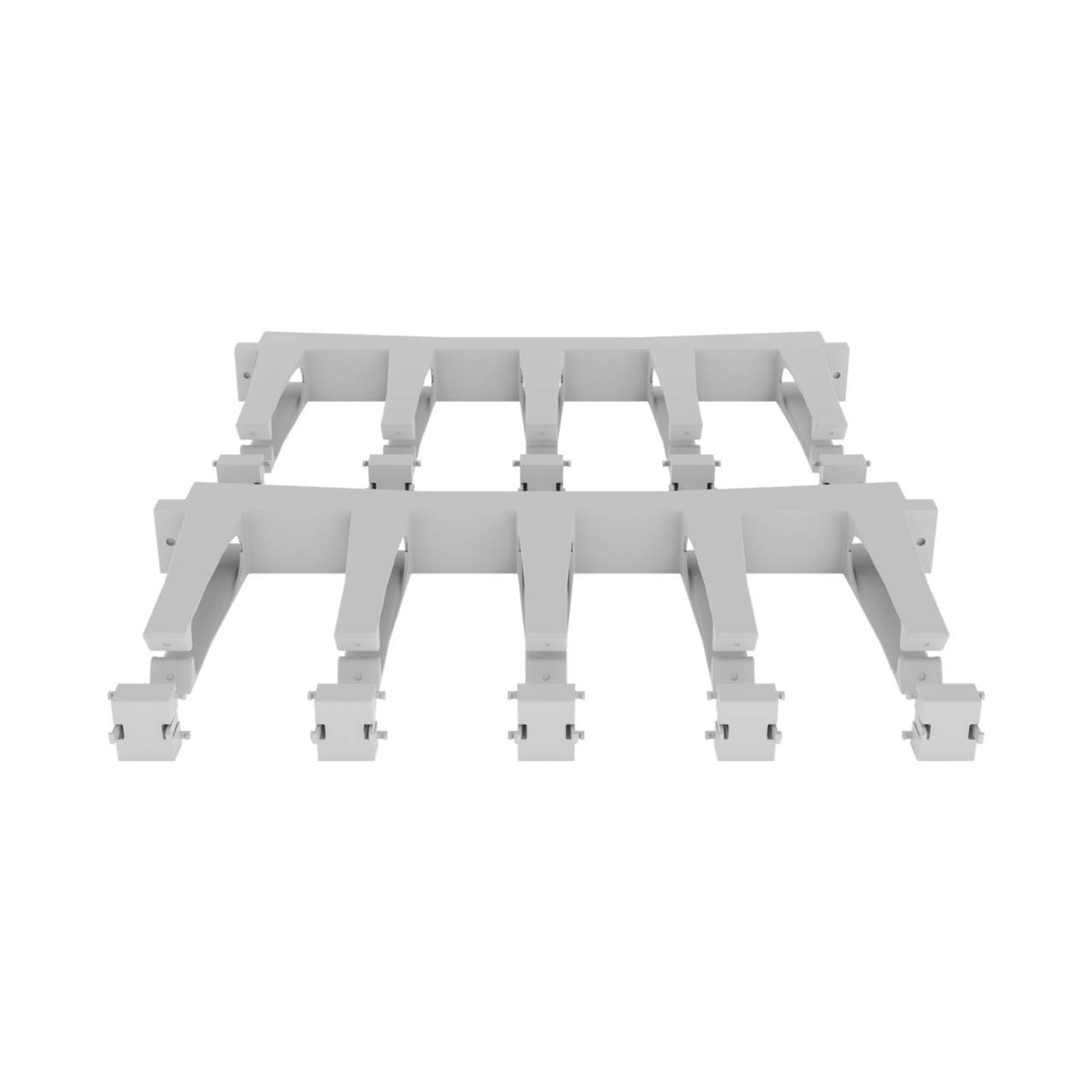 Disassembled Angled Front Straight - Mighty Mo Tool-Less Snap-In Horizontal Cable Manager - 1 RU, 19 in Wide, White - 2 Pack (SHMT1RU2-W)