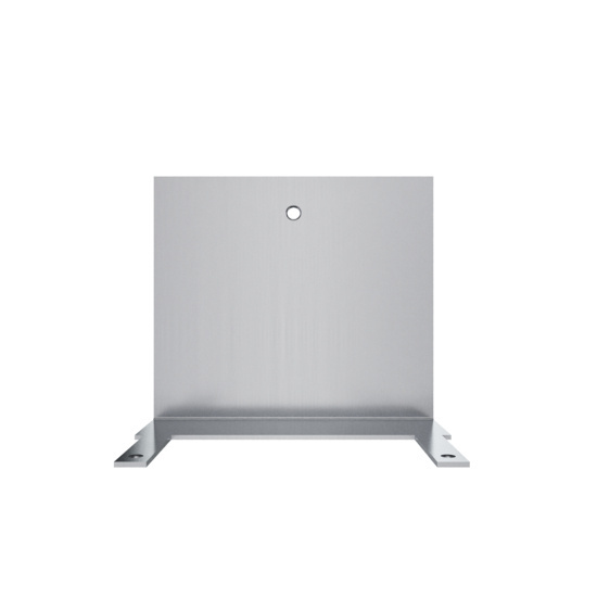 Front view of a multi service electrical ceiling panel mounting bracket.