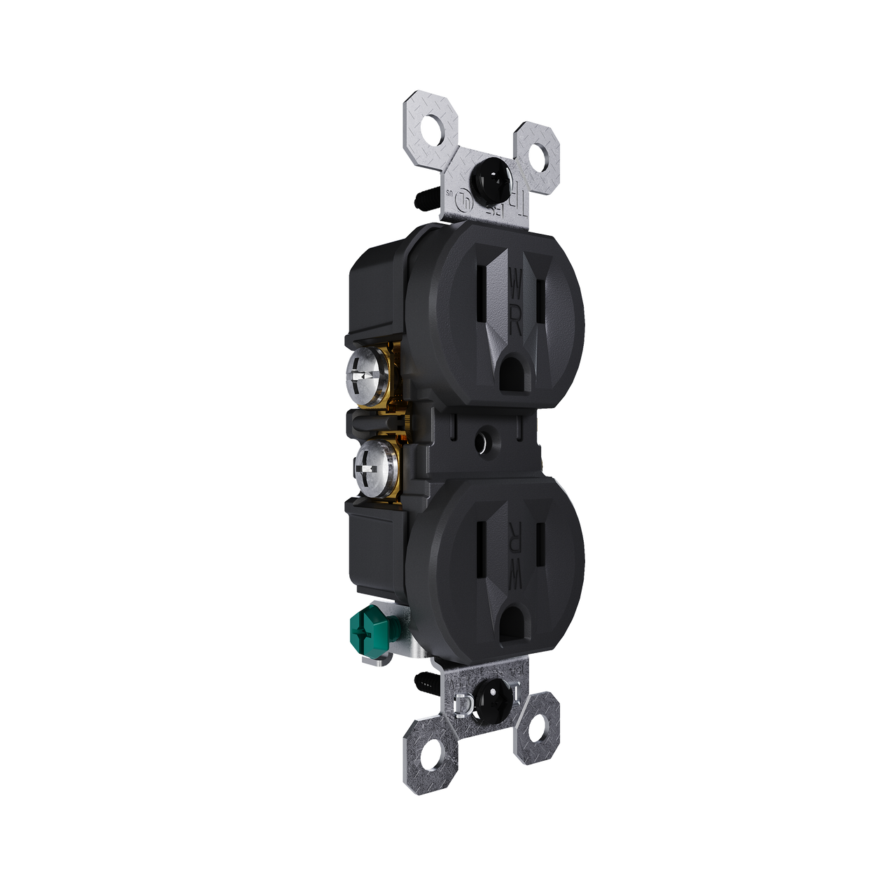 external pressure plated receptacle in black