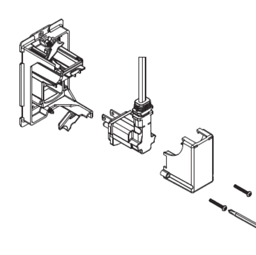line drawing depicting plugging the power harness into the bottom module and reattaching the cover