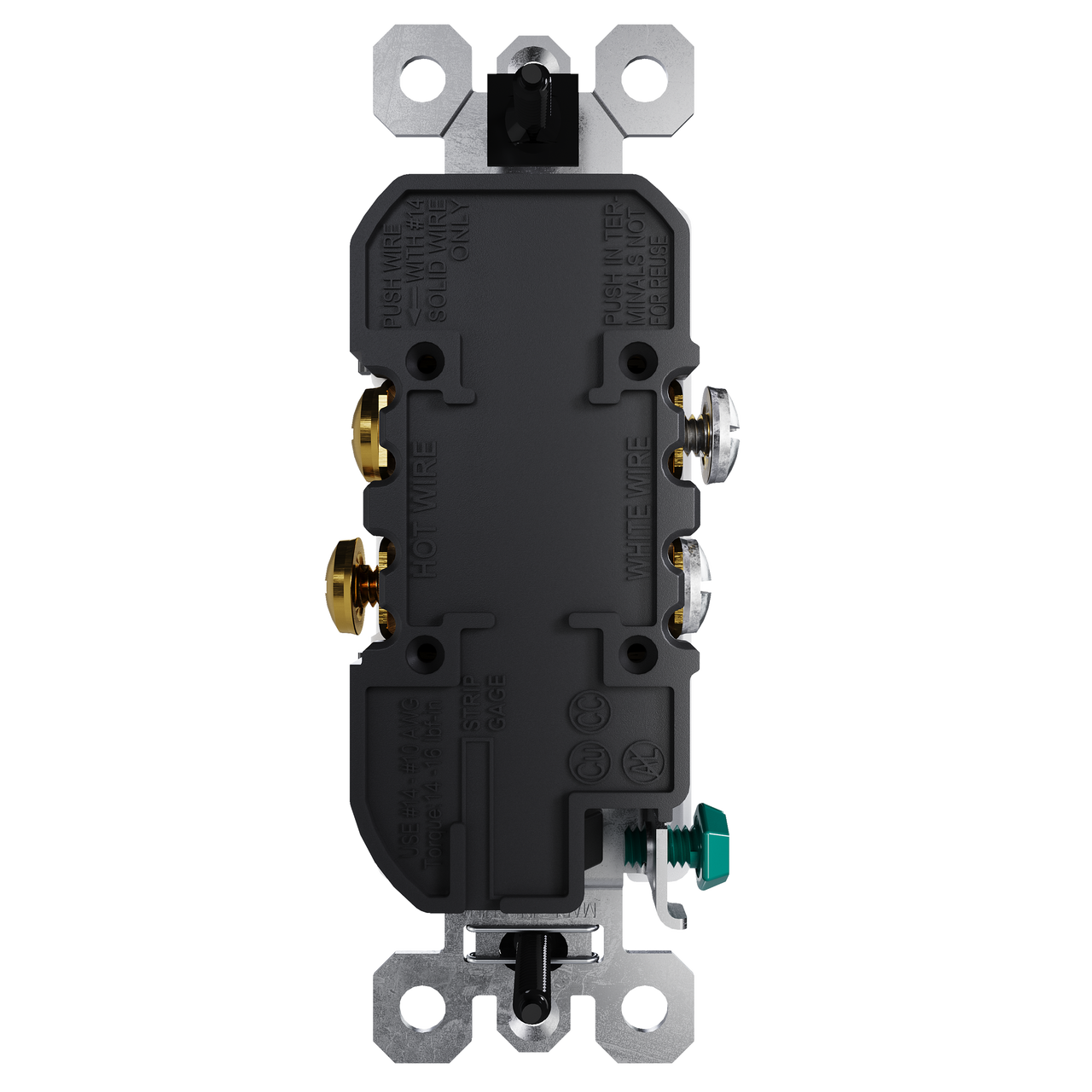 external pressure plated receptacle in white with wall plate