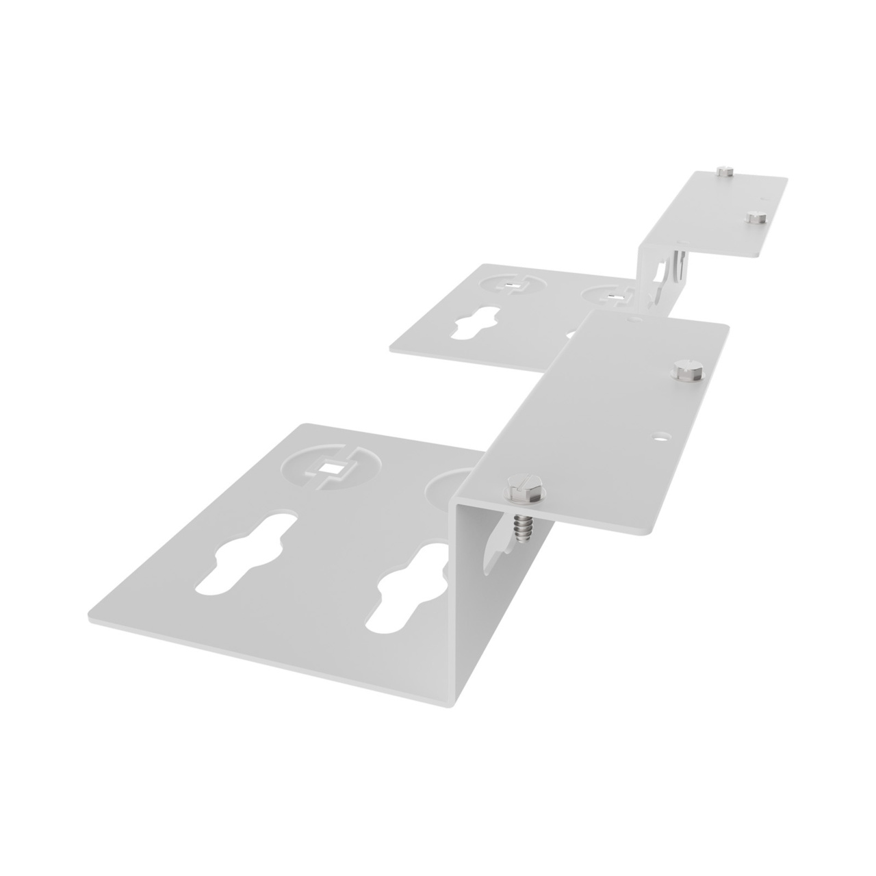 Assembled Tilted Rear Left - Mighty Mo 20 PDU Mounting Brackets, Rack Mount, 1 Deep, 2 Wide, White (MM20PDUMB1D2W-W)