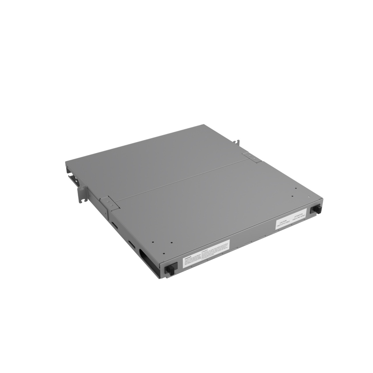Angled Right, Rear View of 1U Q-series HD Magnesium Fiber Enclosure (EQ01U-KHL-M)