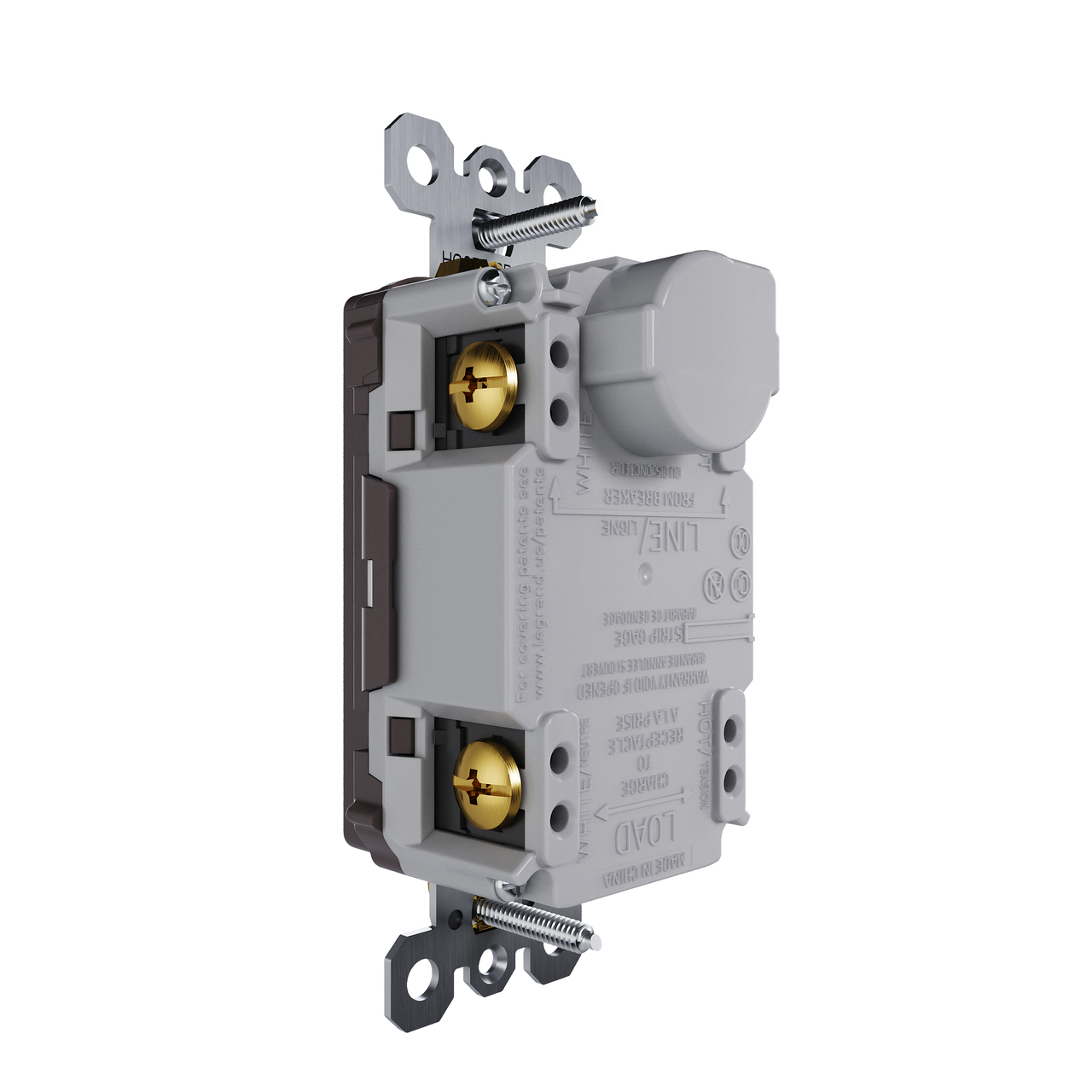 radiant® Tamper-Resistant Hospital Grade Dual Function 20A Duplex Self-Test AFCI/GFCI receptacle, Brown
